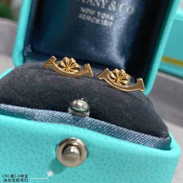 18K T Smile Earrings - 图片 4