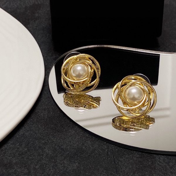 18K CC Pearl Earrings - 图片 8