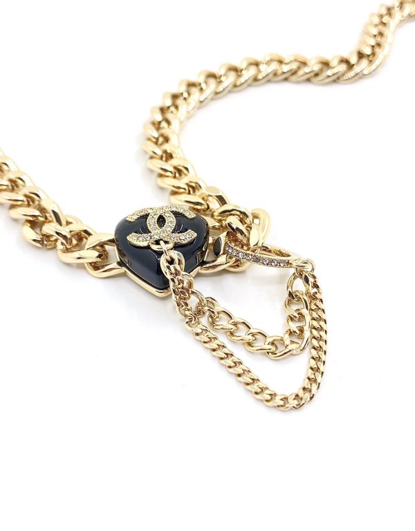 18K CC Black Choker Necklace - Image 8