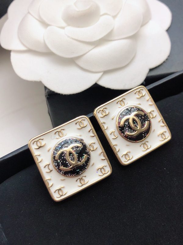 18K Vintage CC Earrings - Image 8