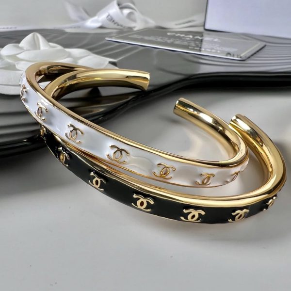 18K CC Open Cuff Bracelet - Image 8