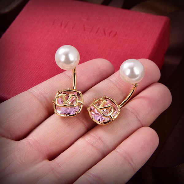 18K Vlogo Crystal Earrings - 图片 6