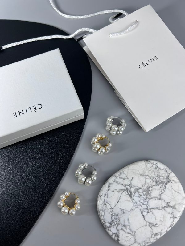 18K Triomphe Two-Rows Pearl Earrings - 图片 8