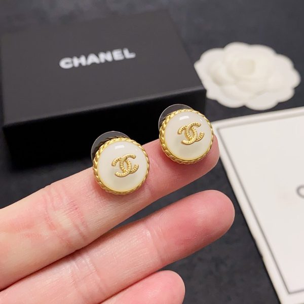 18K CC Pearl Vintage Earrings - 图片 8