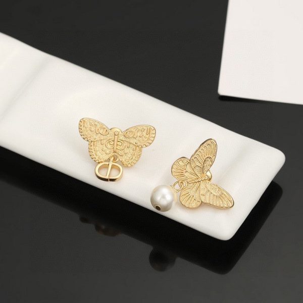 18K CD Butterfly Earrings - 图片 8