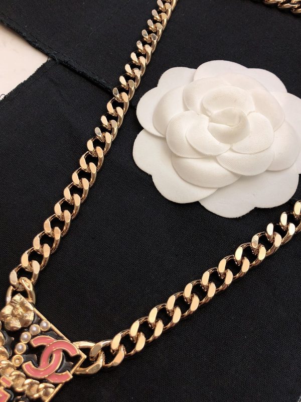 18K CC Pink Logo Chain Necklace - 图片 8