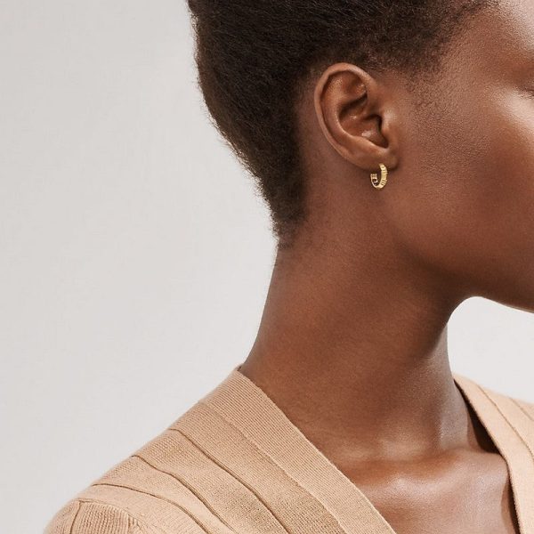 18K Atlas X Hoop Earrings - Image 9