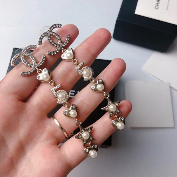 18K CC No.5 Long Earrings - 图片 8