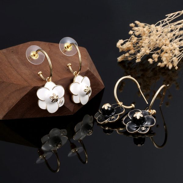 18K CC Flower Earrings - 图片 6