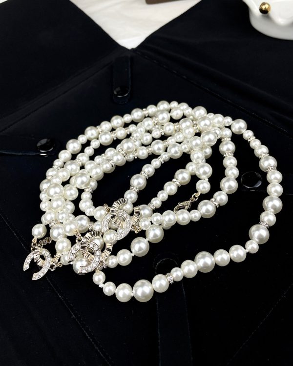 18K CC Pearls Long Necklace - 图片 8