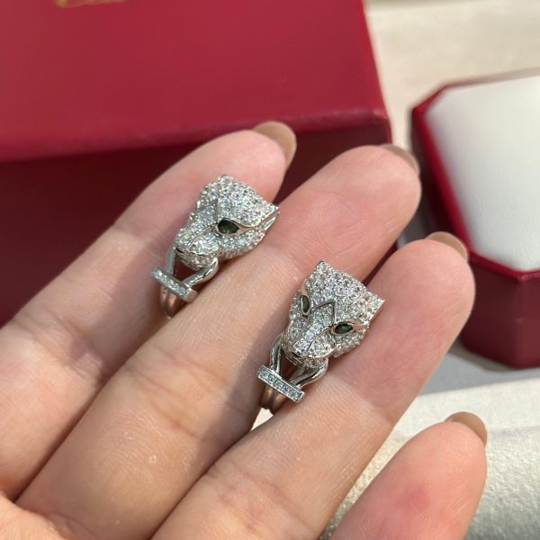 18K Panthère De Diamond Earrings - 图片 10