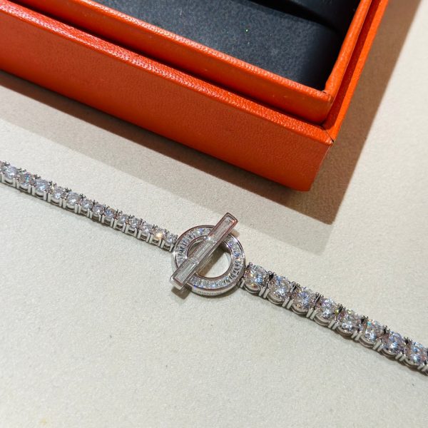 18K Finesse Link Diamond H Bracelet - 图片 9