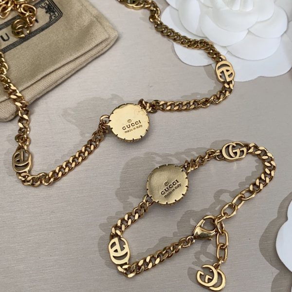 18K Double G Interlocking G Pearl Chain Bracelet - 图片 4