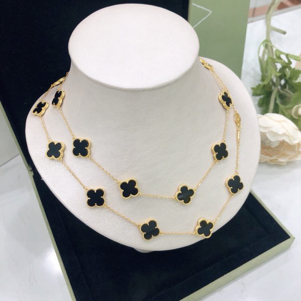18K Vintage Alhambra 20 Motifs Long Necklace - Image 4