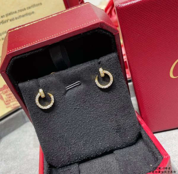 18K Juste Un Clou Diamonds Earrings - 图片 9