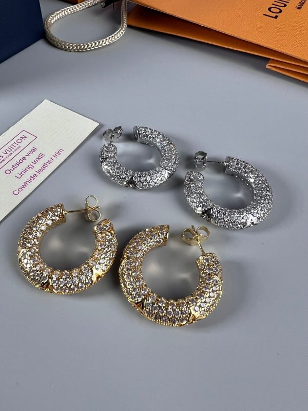 18k Louis Circle Diamonds Earrings - 图片 3