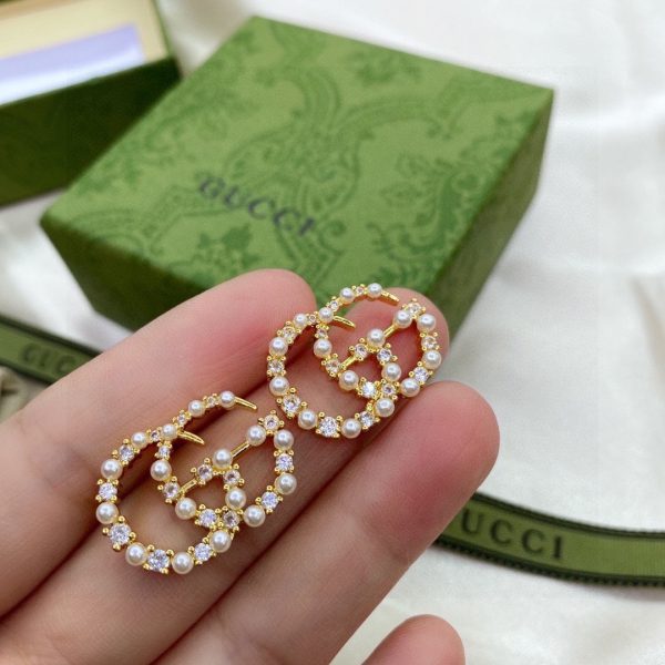 18K Double G Pearls Earrings - 图片 7