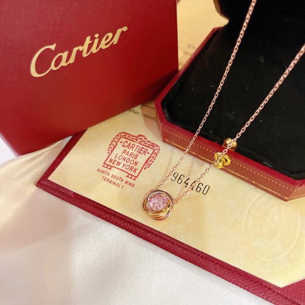 18K Trinity Pink Sapphire Necklace - 图片 12