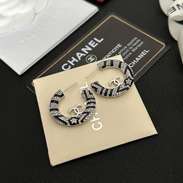 18K CC Black Diamonds Earrings - 图片 8