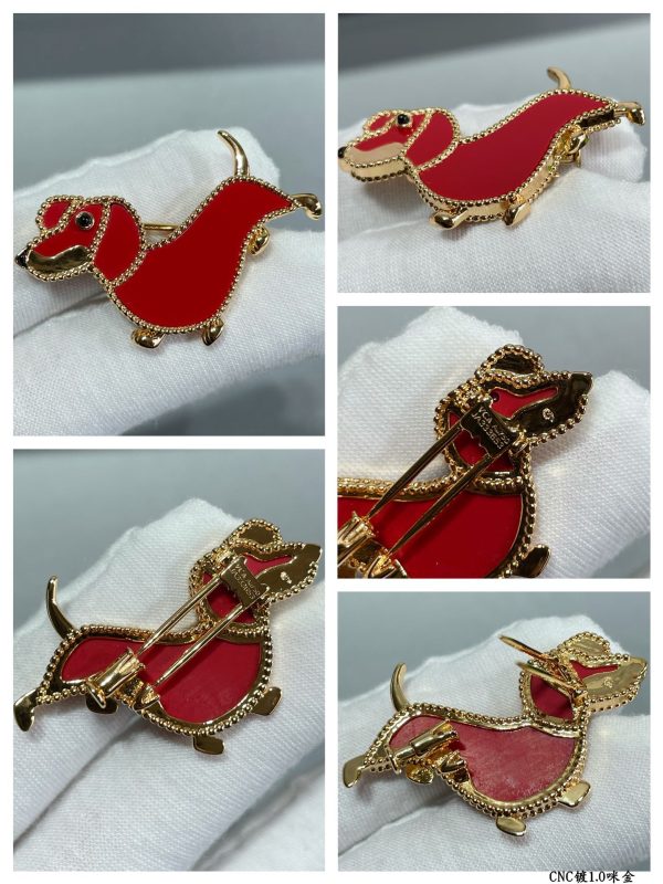18K Lucky Animals Dachshund Clip Brooch - 图片 3