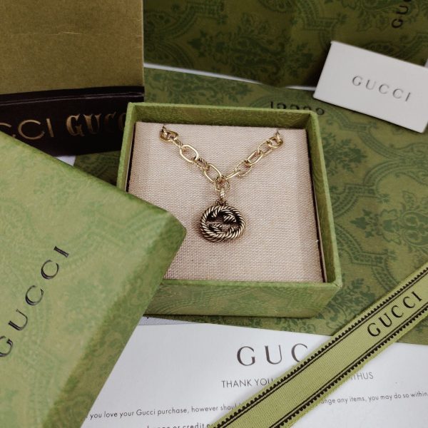18K Double G Striped Pendant Bracelet - 图片 5