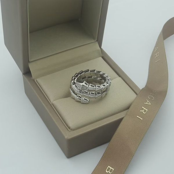 18K BV Serpenti Viper Demi Diamond Ring - Image 3