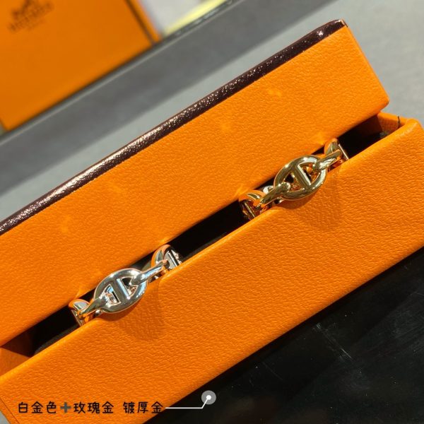 18K Chaine D'Ancre Enchainee H Ring - 图片 2