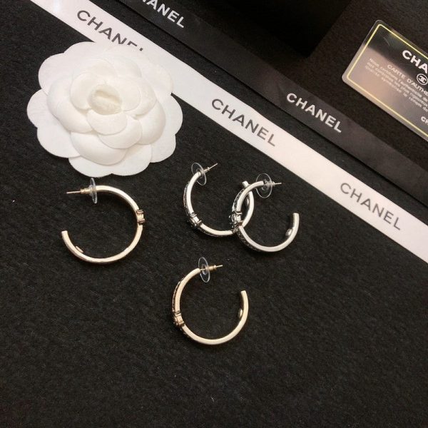 18K CC Circle Earrings - Image 7