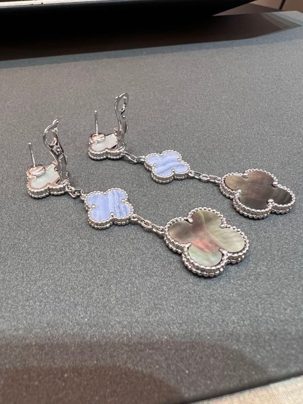 18K Magic Alhambra Three Motifs Earrings - 图片 8