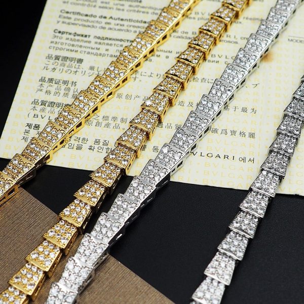 18K BV Serpenti Viper Full Pavé Diamonds Necklace - 图片 12