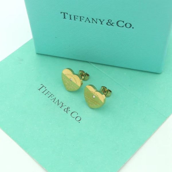 18K Return to Tiffany Heart Tag Stud Earrings - 图片 4