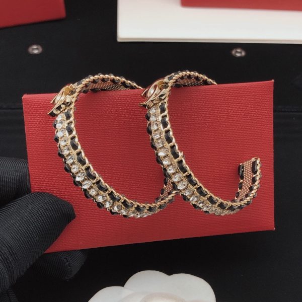 18K CC Strass Earrings - 图片 8