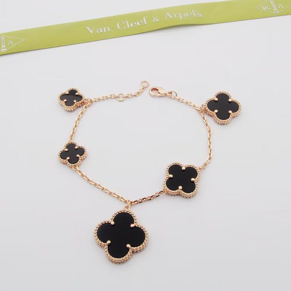 18K Magic Alhambra Five Black Motifs Bracelet