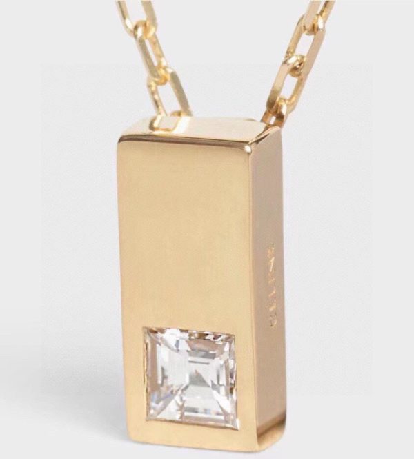 18K Triomphe Sentimental Double Square Diamond Necklace - 图片 4