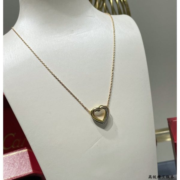 18K Trinity Heart Diamond Necklace - 图片 5