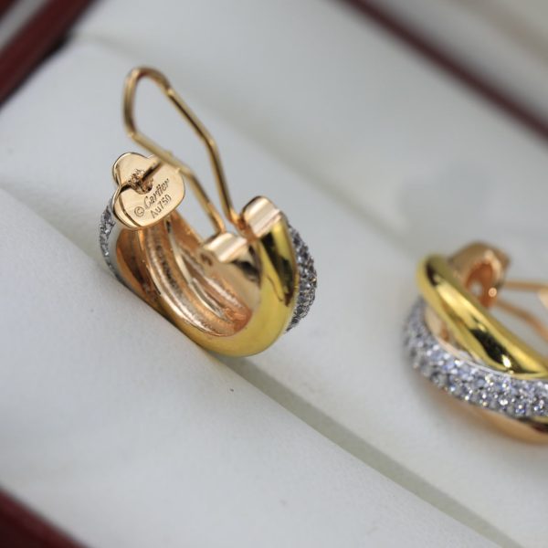 18K Trinity Diamond Earrings - Image 10