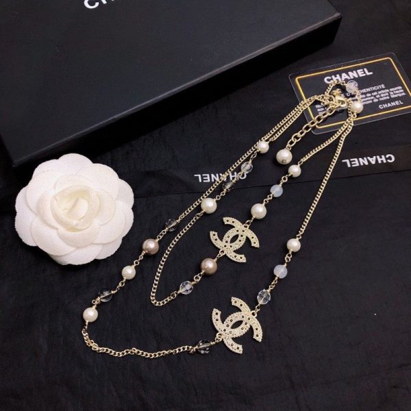 18K CC Long Pearl Necklace - 图片 8