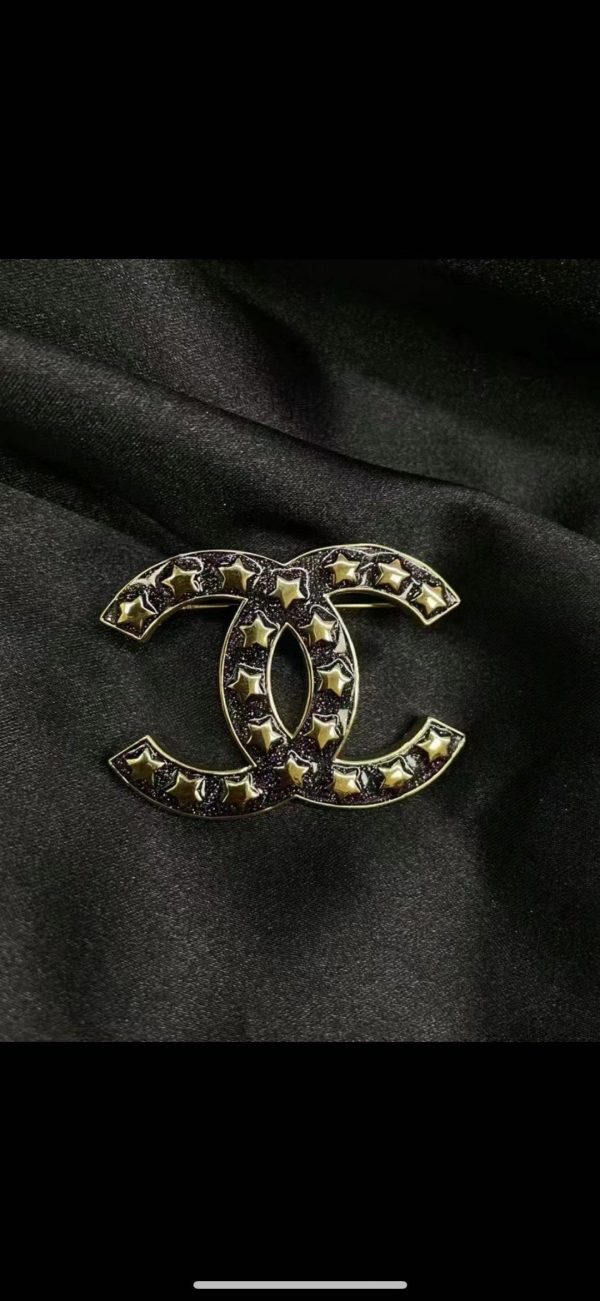 18K CC Black Star Brooch - Image 8