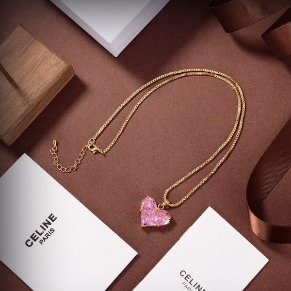 18K Triomphe Pink Heart Crystal Necklace - 图片 8