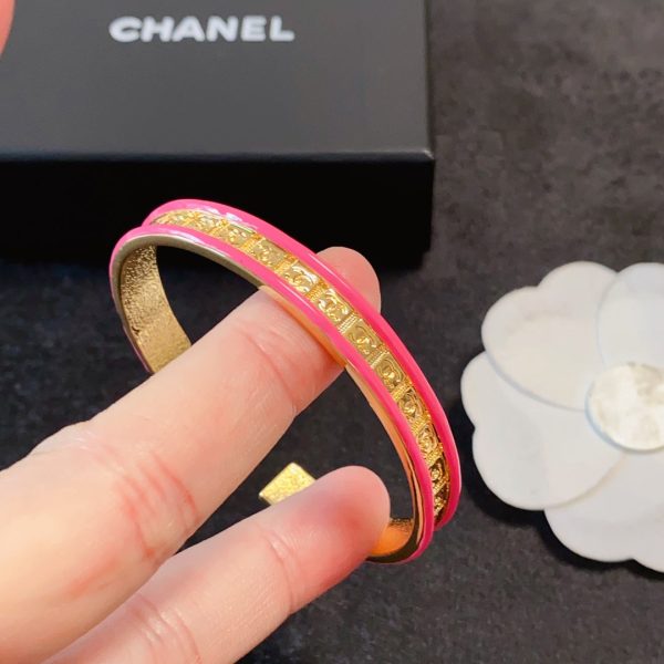 18K CC Pink Open Cuff Bracelet - Image 7