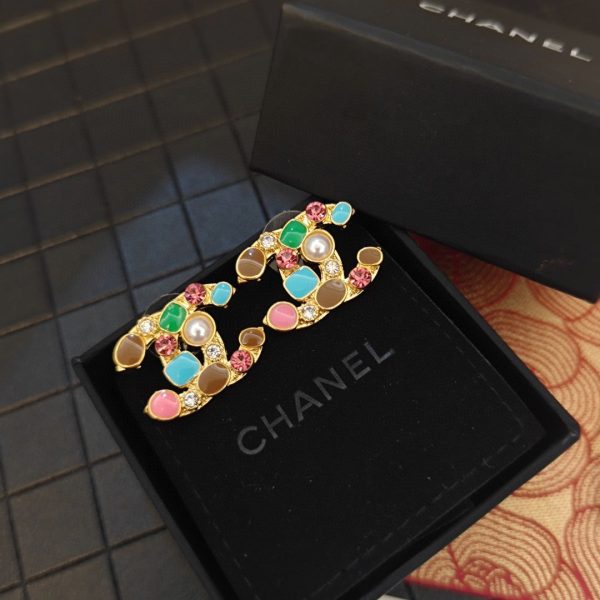 18K CC Multi-Color Crystals Earrings - 图片 9