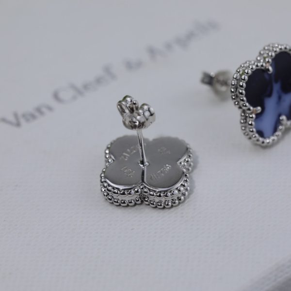 18K Vintage Alhambra Blue Earrings - 图片 9