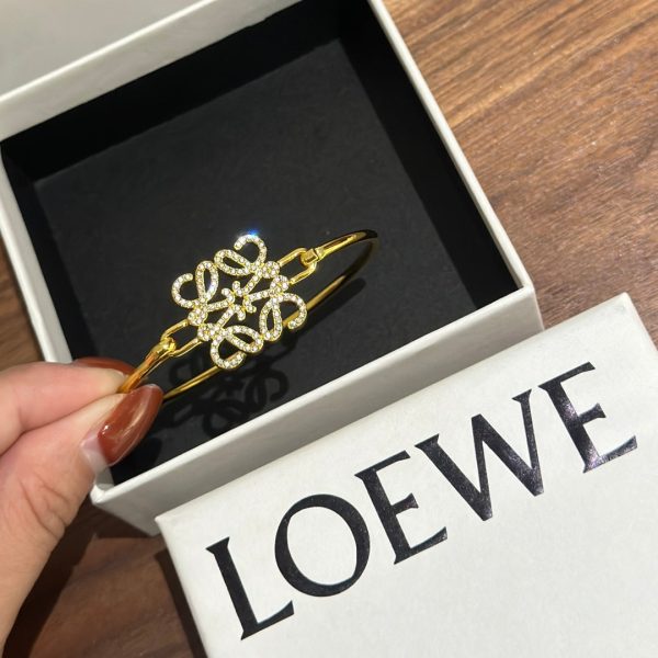 18K Anagram Pave Anagram Open Bracelet - Image 9