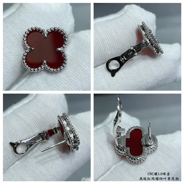 18K Vintage Alhambra Carnelian Earrings - 图片 10