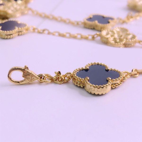 18K Vintage Alhambra 20 Motifs Long Necklace - Image 10