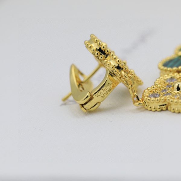 18K Magic Alhambra Three Pearls Motifs Earrings - 图片 12