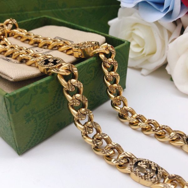 18K Double G Chain Diamond Necklace - 图片 9