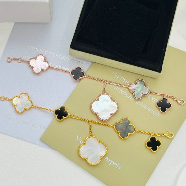 18K Magic Alhambra Five Motifs Clover Bracelet - 图片 10