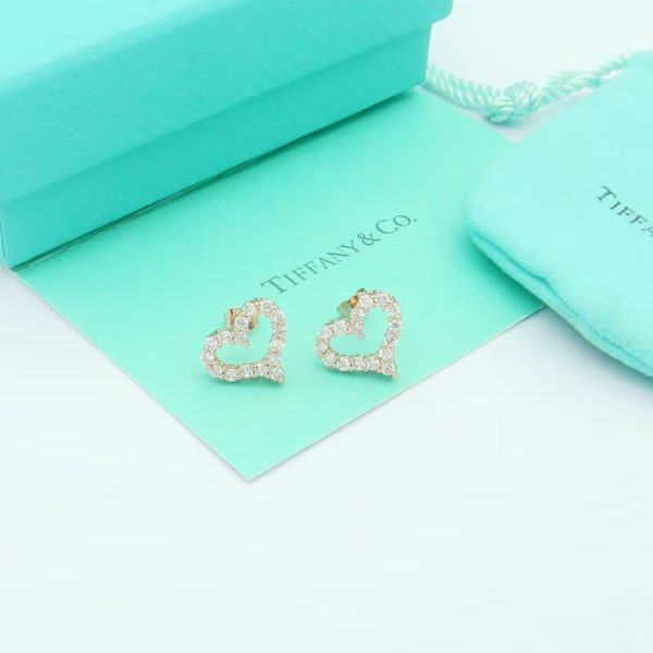 18K T Heart Diamonds Earrings - 图片 9