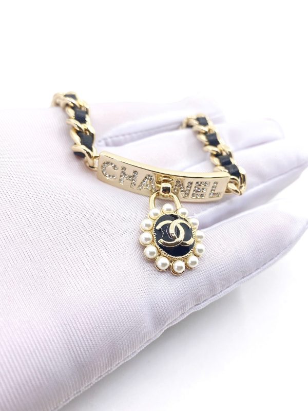 18K CC Pearls Choker Necklace - 图片 2